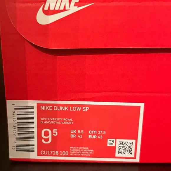 Dunk low Kentucky 9.5